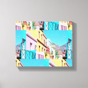 Lienzo Casas coloridas de Ciudad del Cabo, calle Bo Kaap