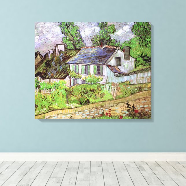 Lienzo Casas de Auvers, por Vincent van Gogh (Insitu (piso de madera))