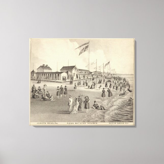 Lienzo Casas de baño Ross, Ocean Grove, NJ (Anverso)
