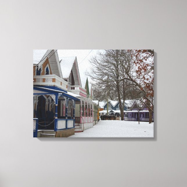 Lienzo Casas de invierno - Viñedo de Martha (Anverso)