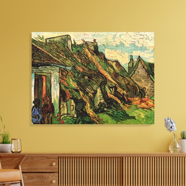 Lienzo Casas de piedra arenisca con paja de Vincent van G (Insitu (Sala de estar))