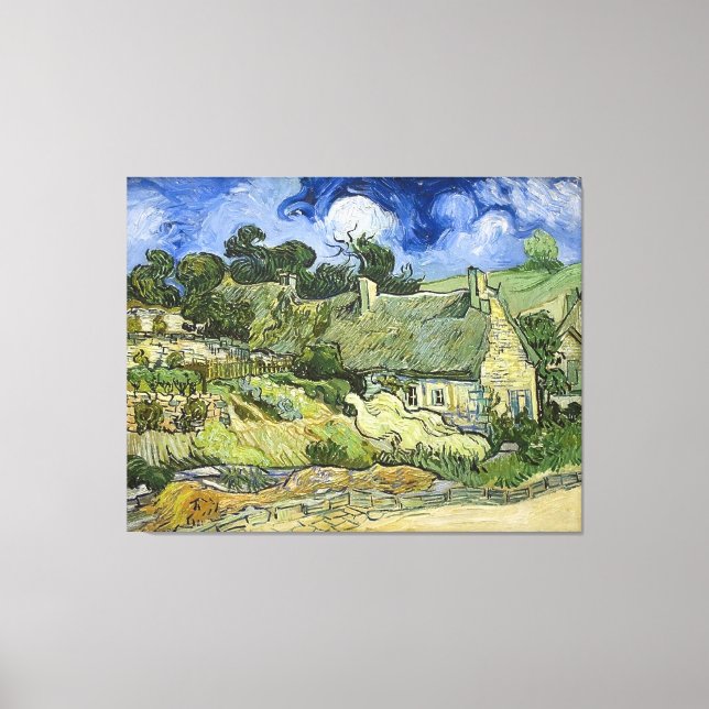 Lienzo Casas de Van Gogh en Cordeville (1890) (Anverso)