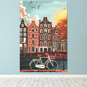 Lienzo Casas del Canal de Amsterdam