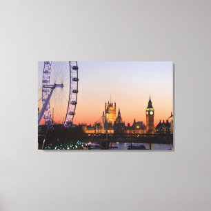 Lienzo Casas del parlamento y del ojo de Londres