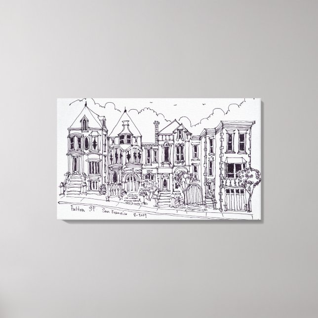 Lienzo Casas victorianas | San Francisco, California (Anverso)