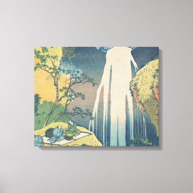 Lienzo Cascada Amida de Hokusai Japón Cascada  (Anverso)