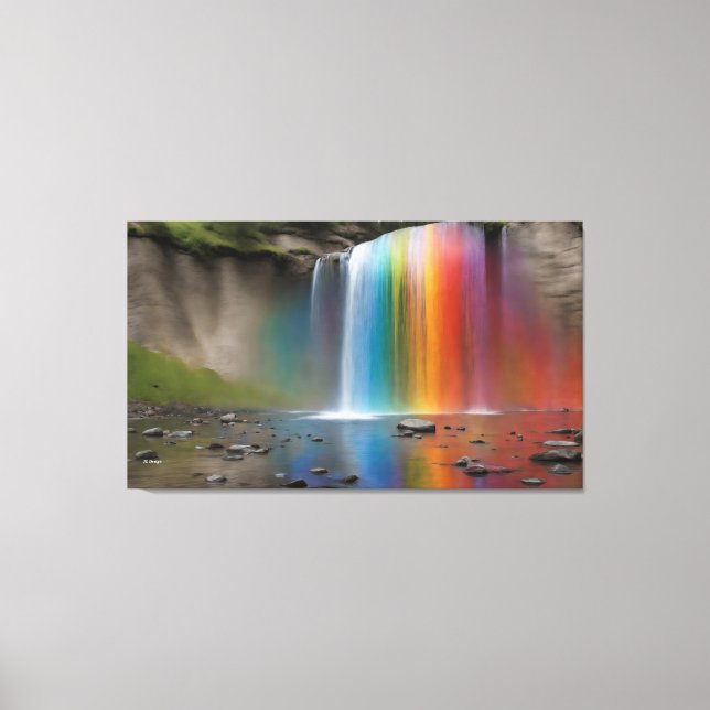 Lienzo Cascada arcoiris (Anverso)