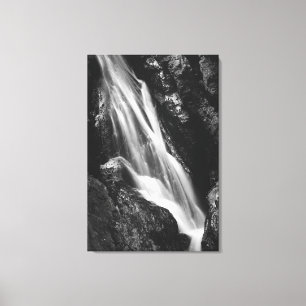 Lienzo Cascada blanca y negra en Hell Gorge, Eslovenia