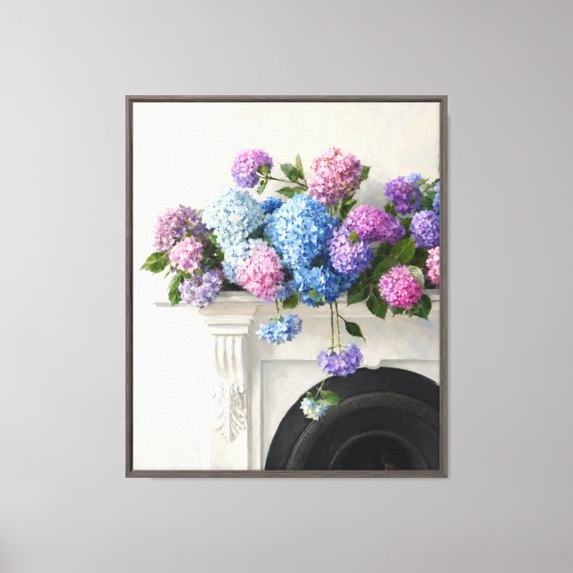 Lienzo Cascada de Hortensias (Anverso)