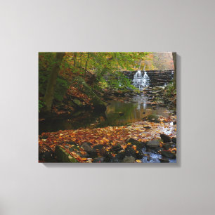 Lienzo Cascada de otoño y arroyo Pensilvania Naturaleza