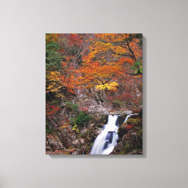 Lienzo Cascada de Sandankyo en otoño (Anverso)