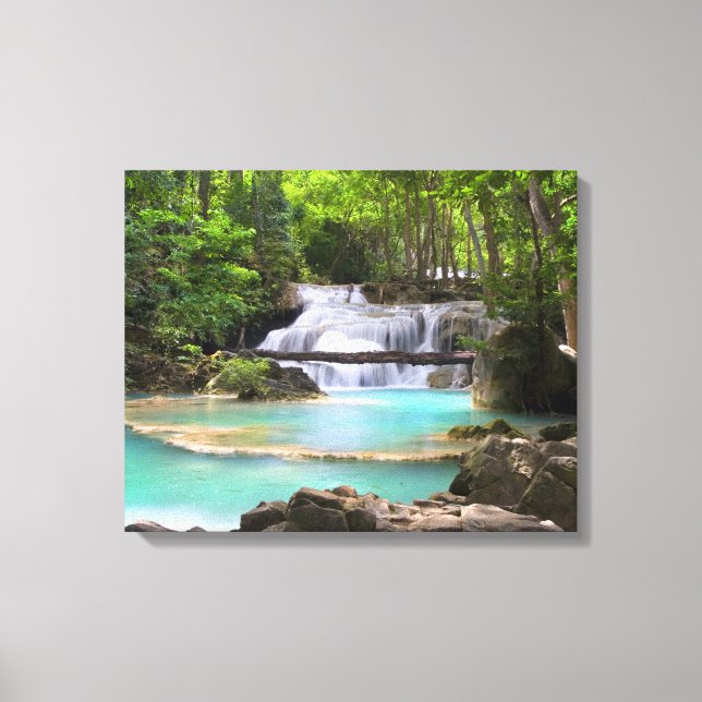 Lienzo Cascada en el bosque tropical (Anverso)