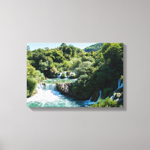 Lienzo Cascada en el Parque Nacional Krka - Dalmacia, Cro