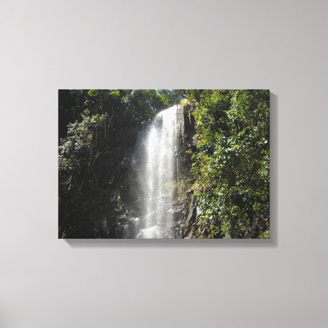 Lienzo Cascada en Kauai, Hawái (Anverso)