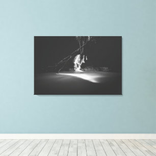 Lienzo Cascada minimalista en blanco y negro