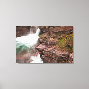 Lienzo Cascada St Mary en el Parque Nacional Glaciar en