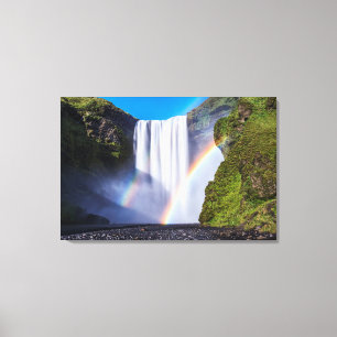 Lienzo Cascada y arco iris