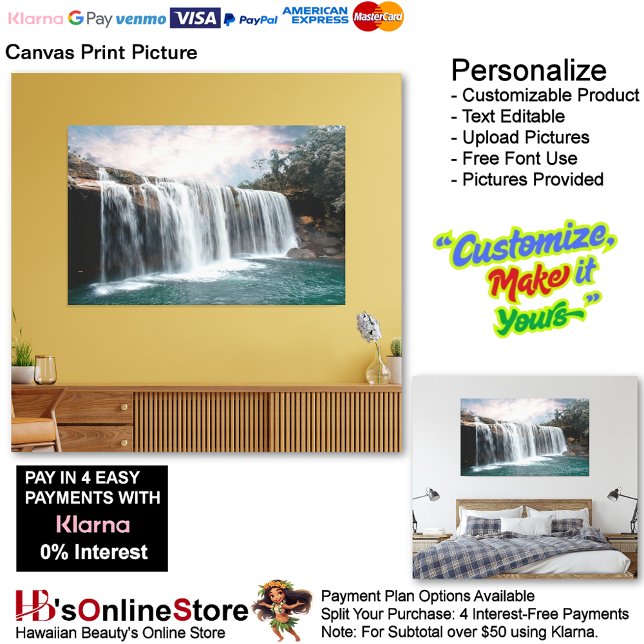Lienzo Cascadas Naturaleza Relájese Hogar Foto 7 (Waterfalls Nature Relax Home Office Canvas Print Picture 7.)