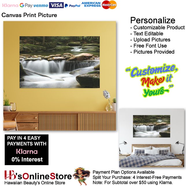 Lienzo Cascadas Naturaleza Relájese Hogar Foto 8 (Waterfalls Nature Relax Home Office Canvas Print Picture 8.)
