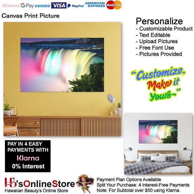 Lienzo Cascadas Naturaleza Relájese Hogar Imagen 1 (Waterfalls Nature Relax Home Office Canvas Print Picture 1.)