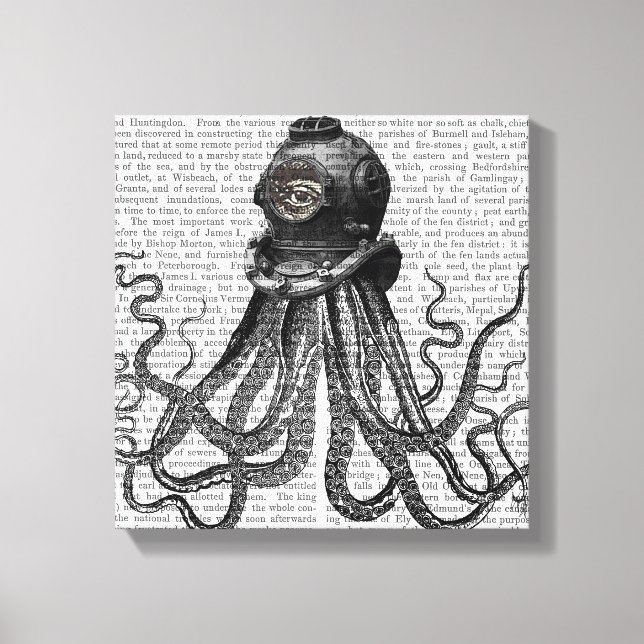 Lienzo Casco de Octopus y Buceo (Anverso)
