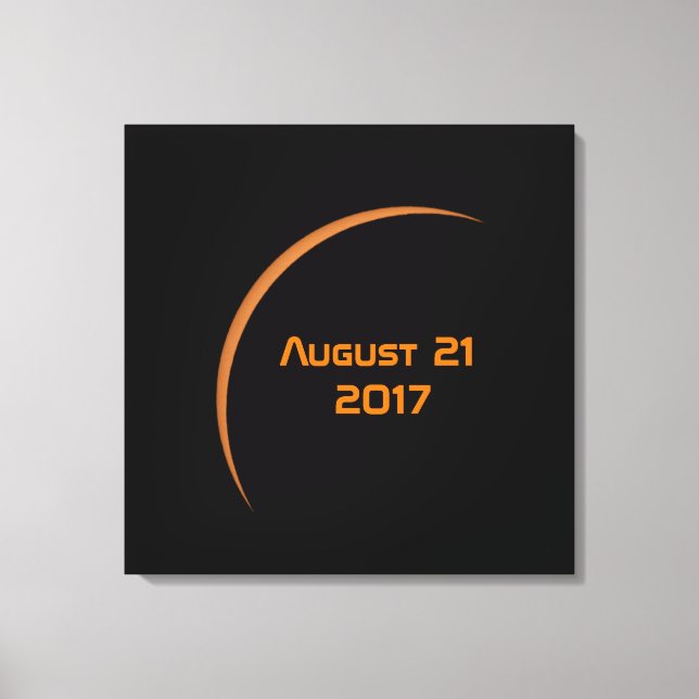 Lienzo Casi máximo eclipse solar parcial del 21 de agosto (Anverso)