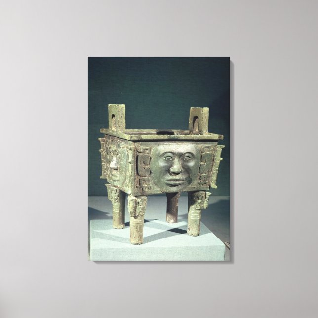 Lienzo Casilla rectangular de 'ting' con caras humanas (Anverso)