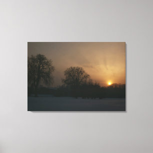 Lienzo Castillo Charlottenhof, puesta del sol