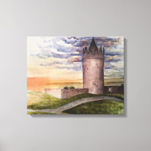 Lienzo Castillo de acuarela, Doolin, Co. Clare