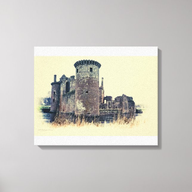 Lienzo Castillo de Caeverlock en Dumfries (Anverso)