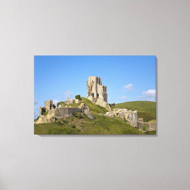 Lienzo Castillo de Corfe, Corfe, Dorset, Inglaterra (Anverso)