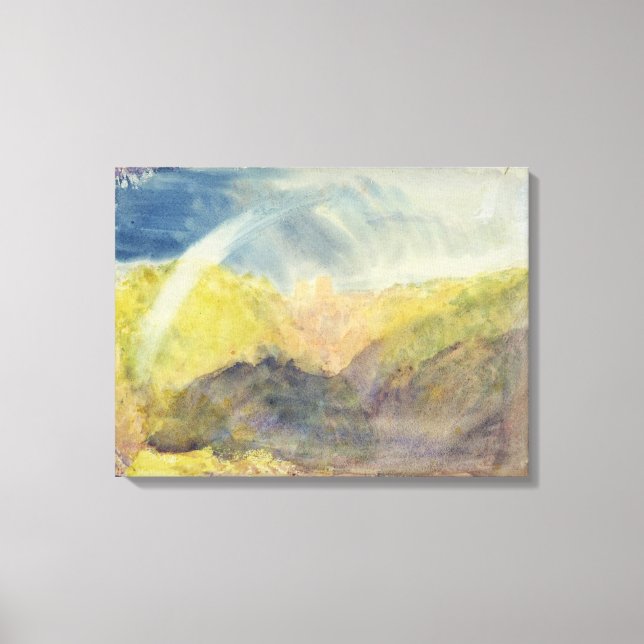 Lienzo Castillo de Crichton (Paisaje montañoso con lluvia (Anverso)