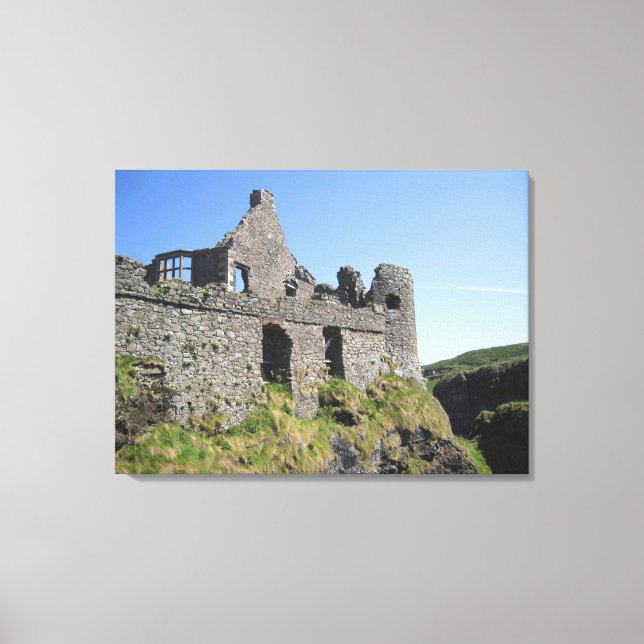 Lienzo Castillo de Dunluce cerca de Bushmills y Portrush, (Anverso)