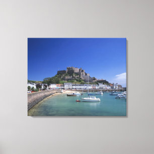Lienzo Castillo de Mont Orgueil y puerto, Gorey, Jersey