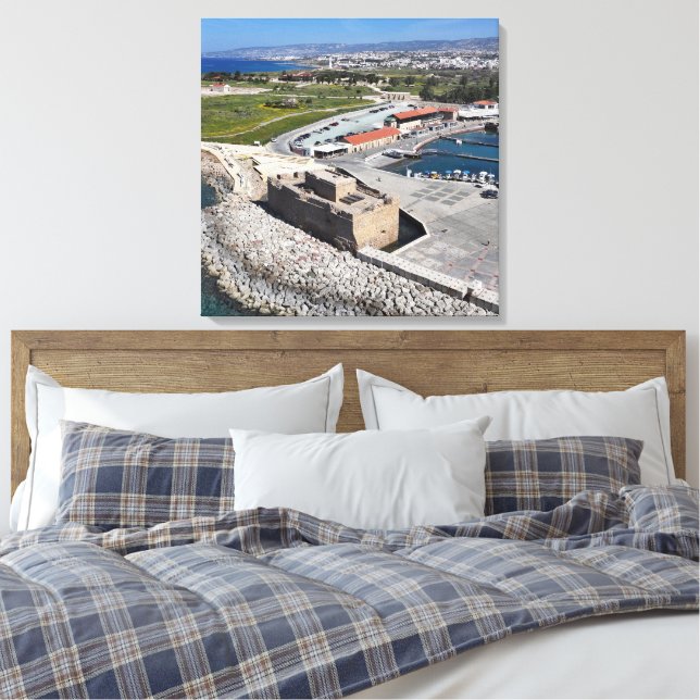 Lienzo Castillo de Paphos, puerto y faro (Insitu(Dormitorio))