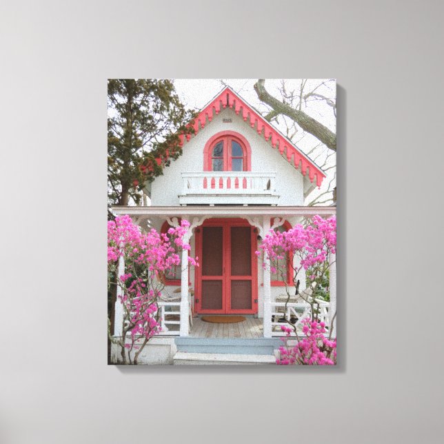 Lienzo Castillo de primavera y victoriana - Viñedo de Mar (Anverso)