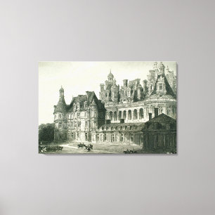 Lienzo Castillo francés Chambord Thomas Allom de grabado