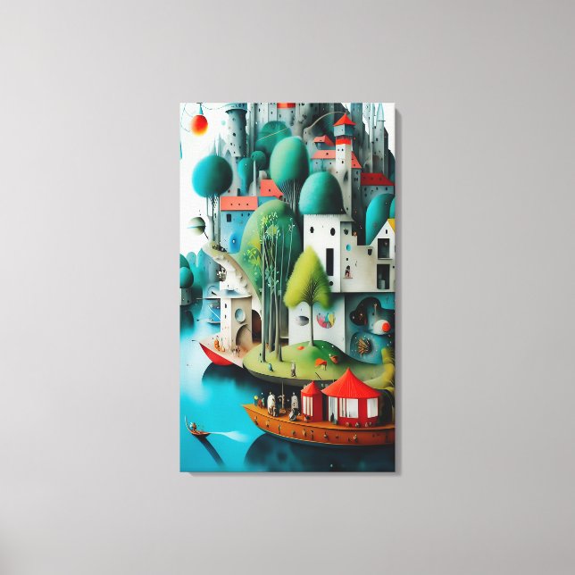 Lienzo Castillo por el mar (Anverso)