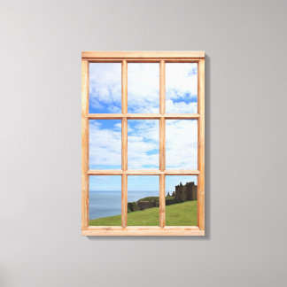 Lienzo Castillo por el mar Efecto 3D Ventana Ver Imagen