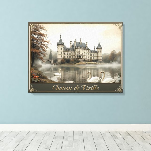 Lienzo Castillo Rústico de Vizille Castillo Francés Vinta (Insitu (piso de madera))