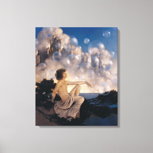 Lienzo Castillos Aéreos de Maxfield Parrish 1904 Fantasía (Anverso)