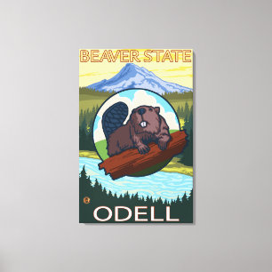 Lienzo Castor y capilla del Mt. - Odell, Oregon