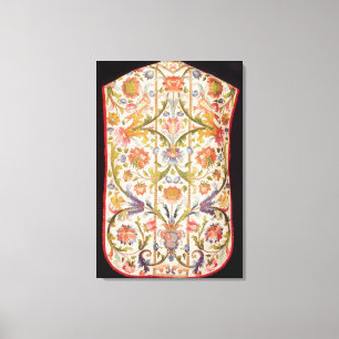 Lienzo Casulla poner crema del satén, Nápoles, fin del