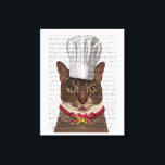 Lienzo Cat Chef<br><div class="desc">Cat Chef de FabFunky. Cuenta con un gato que lleva puesto un gorra del chef. Su cuello está adornado con peces. | 191382D</div>
