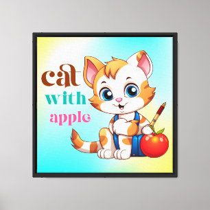 Lienzo Cat Con Apple-85242