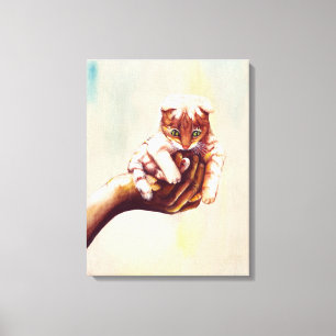 LIENZO CAT EN LA MANO