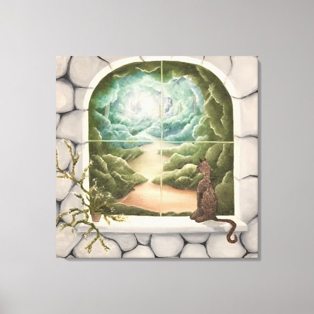 Lienzo Cat in a Window (Anverso)