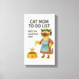 Lienzo Cat Mom to do list funny saying for cat lovers
