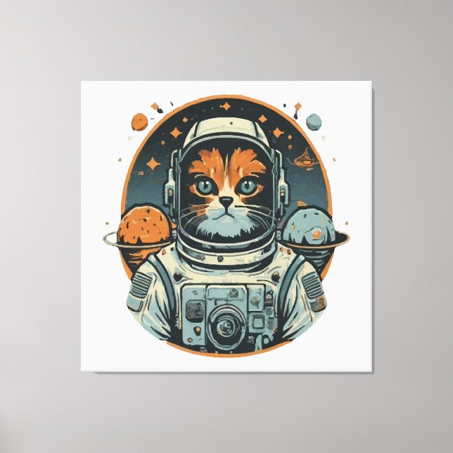 Lienzo Cata-astronauta en Asteroides (Anverso)