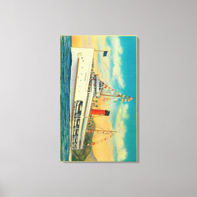 Lienzo "Catalina" de vapor en la isla de Santa Catalina (Anverso)